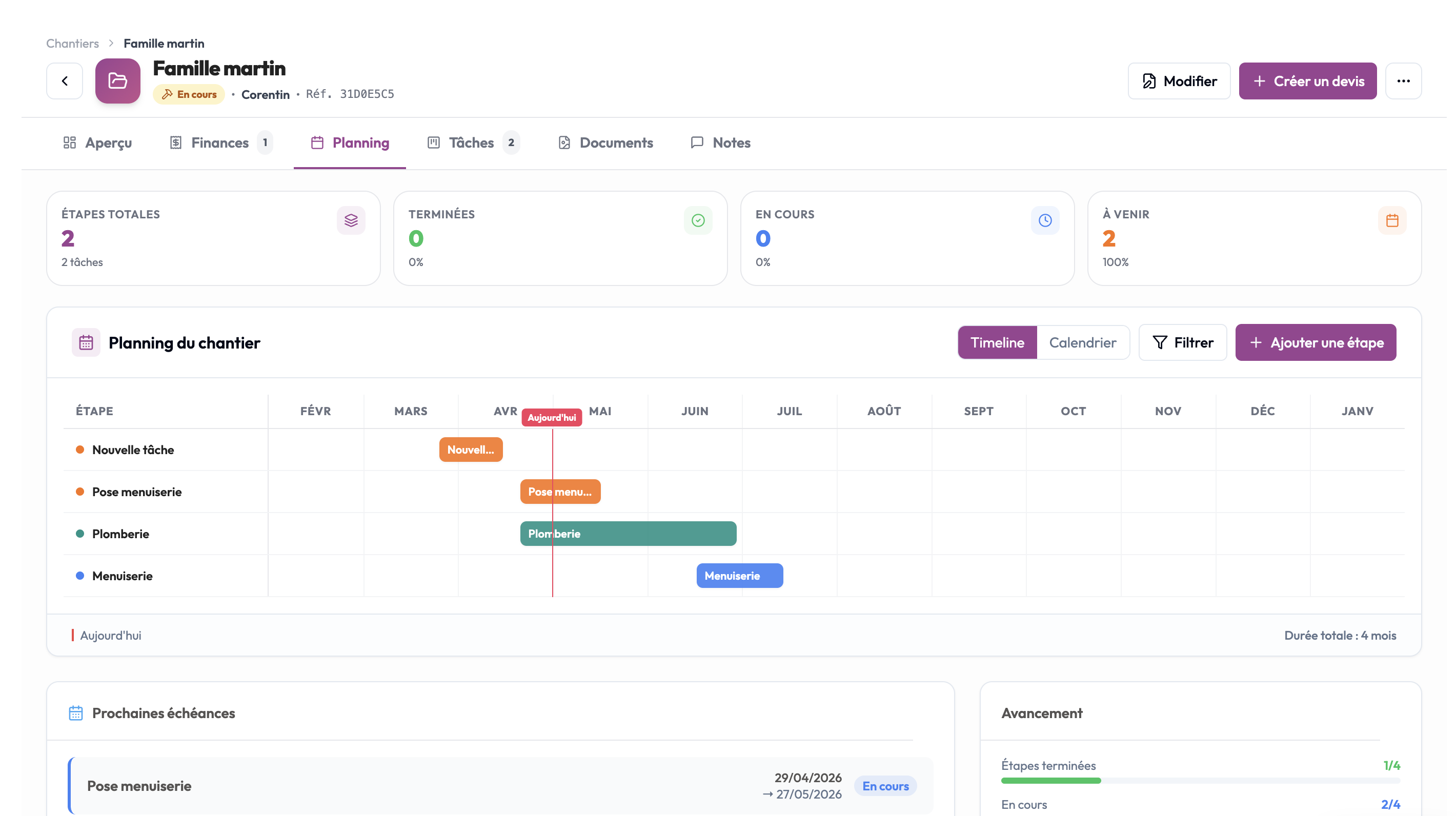 Diagramme de Gantt Full Task